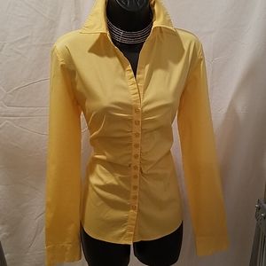 Yellow Ruched Blouse Size Small
